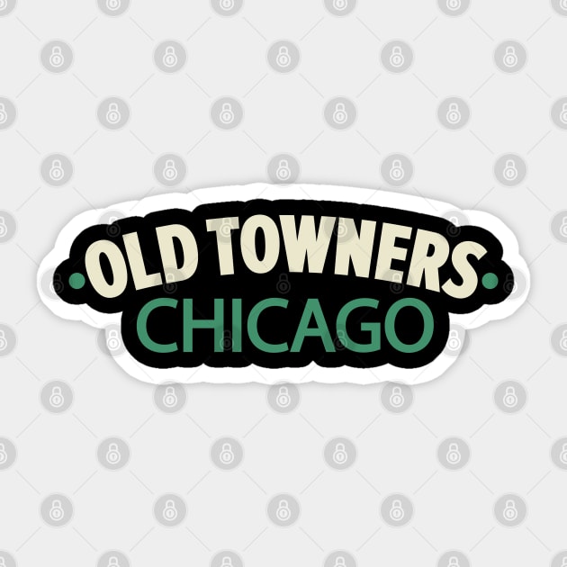 Old Towners Chicago Minimal Logo Design - Chicago Neighborhood Series Sticker by Boogosh